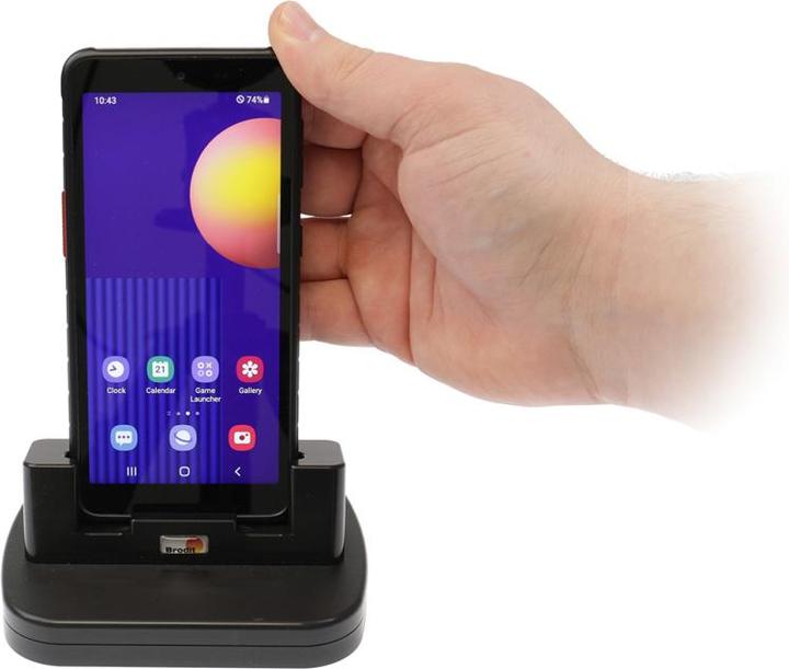 Produktbild Brodit 216368 Tisch-Ladestation 1-Fach Handy Ladegerät Samsung Galaxy Xcover 5 Schwarz (5 W)
