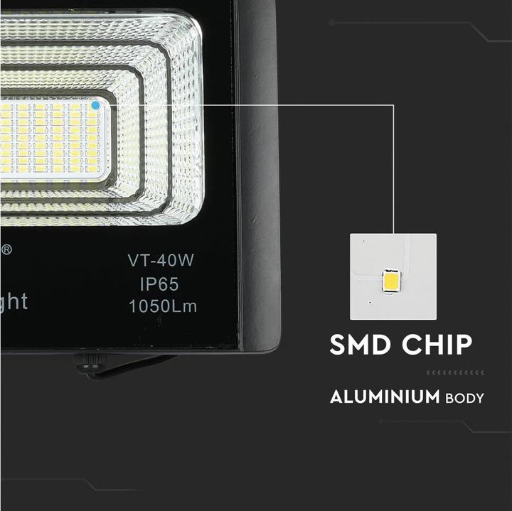 Immagine prodotto V-TAC VT-94008 - Faro LED con pannello solare 16 W 6000 K (16 W, 2.80 kg)