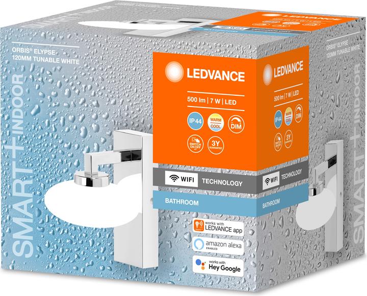 Actual product image Ledvance Smart+ wall Orbis Elypse IP44 TW 12 cm Chrome 1x5W 500Lum (500 lm)