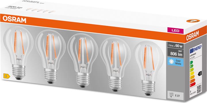 Image du produit Osram Led Base Classic A (E27, 6.50 W, 806 lm, 5 x, E)