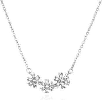 Agato Delicate silver necklace with flowers AGS1570/47