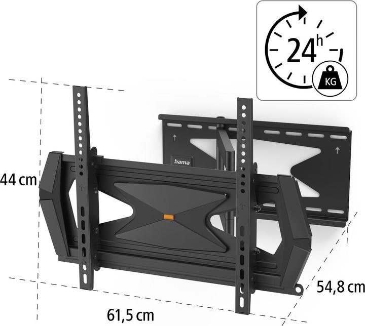 Produktbild Hama TV-Wandhalterung, schwenkbar, neigbar, Diebstahlschutz, 165 cm (65"), 40 kg (Wand, 65", 40 kg)