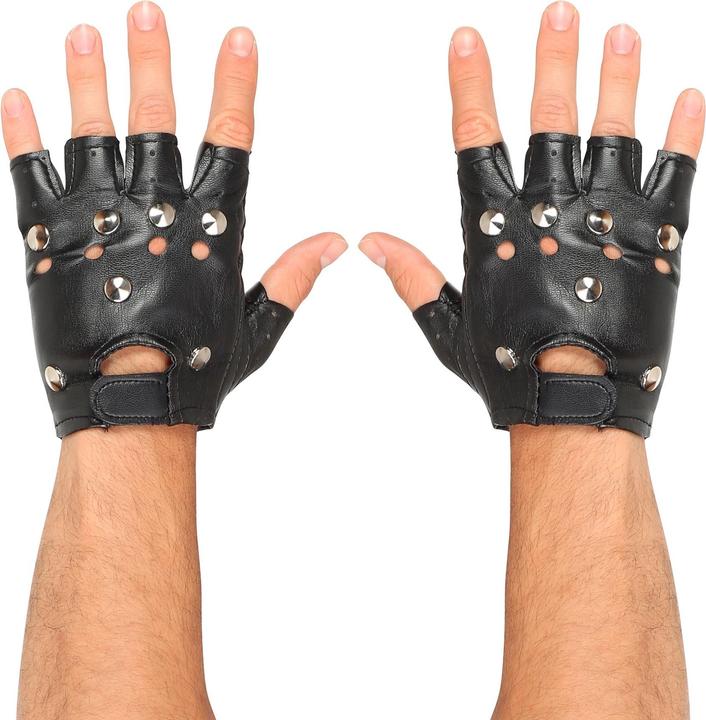 Actual product image Widmann FINGERLOSE NIETENHANDSCHUHE in Lederoptik