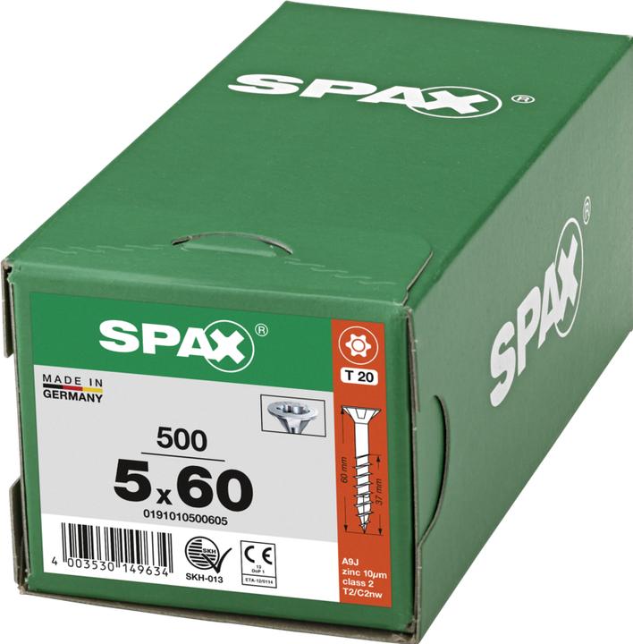 Produktbild Spax Spanplattenschrauben SK T20 5,0x60 mm (500 Schrauben pro Stück)