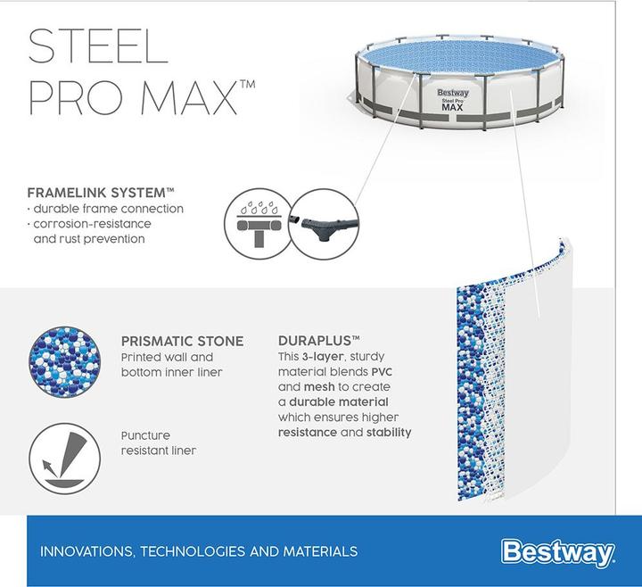 Immagine prodotto Bestway Steel Pro Max Pool Set (Ø 457 x 122 cm)