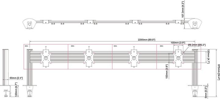 Immagine prodotto Multibrackets Supporto per monitor, scomparto da 4" fino a 32", metallo, nero (Tavolo)
