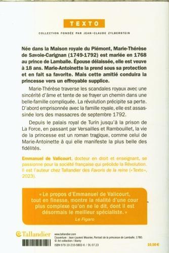 Produktbild La princesse de Lamballe : l'amie sacrifiée de Marie-Antoinette (Französisch, Valicourt Emmanuel de, 2023)