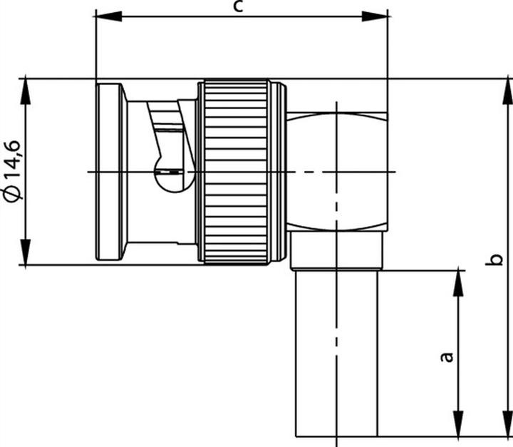 Produktbild Telegärtner BNC-Kabelwinkelstecker Crimp G13, G50 75 Ohm, löt/crimp, A0504, G13 (0.4/2.5)