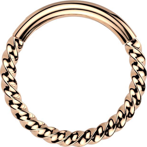 Star Piercing Micro Segmentring klappbar geflochten rosegold (Titan G23)