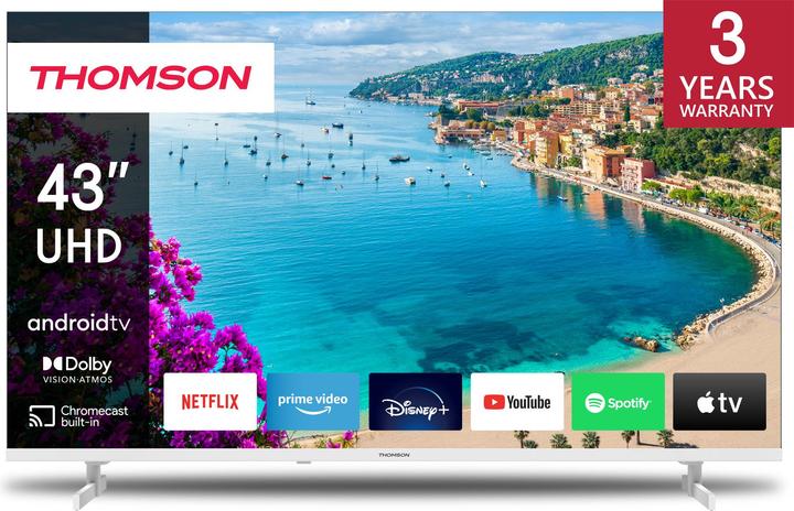 Produktbild Thomson TV 43 4K FRAMELESS SMART T2/C2S2 ANDROID 11 UHD WHITE (43", LED, 4K)