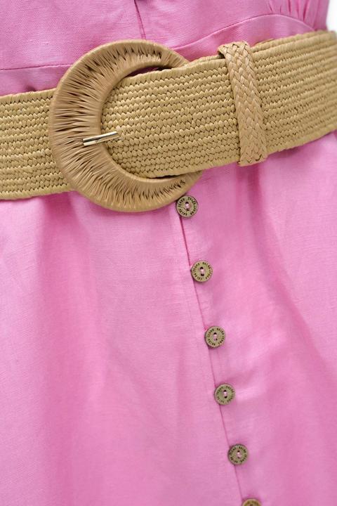 Actual product image Salsa Jeans Midikleid Linen Shirt Dress With Front Buttoned Belt (S)