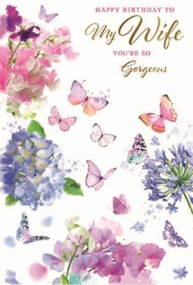 Actual product image Simon Elvin Happy Anniversary To My Wife You Are So Gergeous Greetings Card (Pack of 6) (6 pcs.)