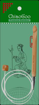 Actual product image ChiaoGoo Tunesian hooks Bamboo (with cable)