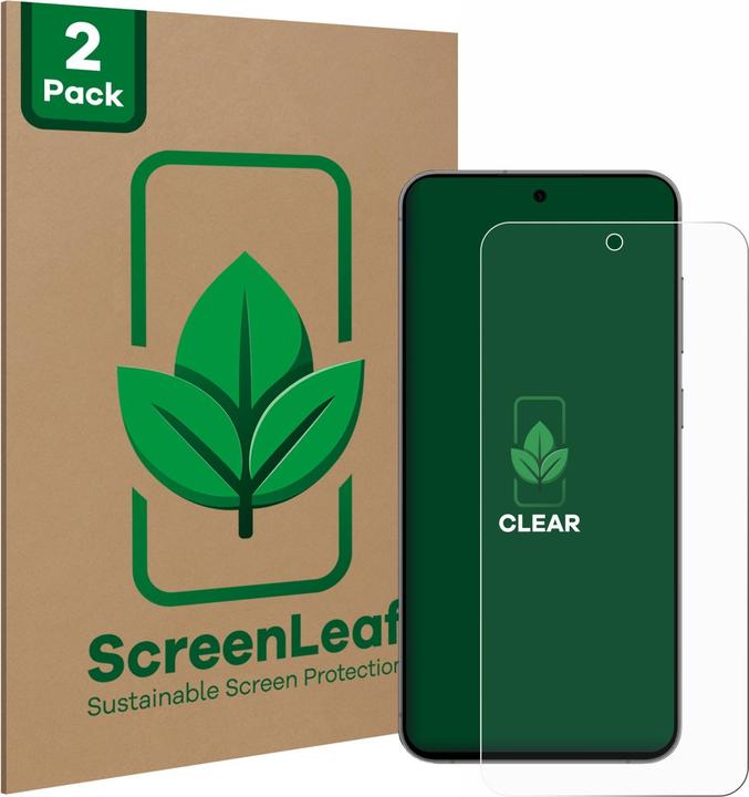 ScreenLeaf Schutzfolie nachhaltiger Displayschutz Displayschutzfolie Folie Klar Transparent (2 Stück, Samsung Galaxy S24 FE)