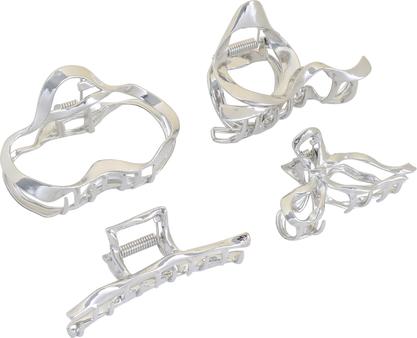Trisa Pince métallique Fashion Argent 6 cm (4 pcs)