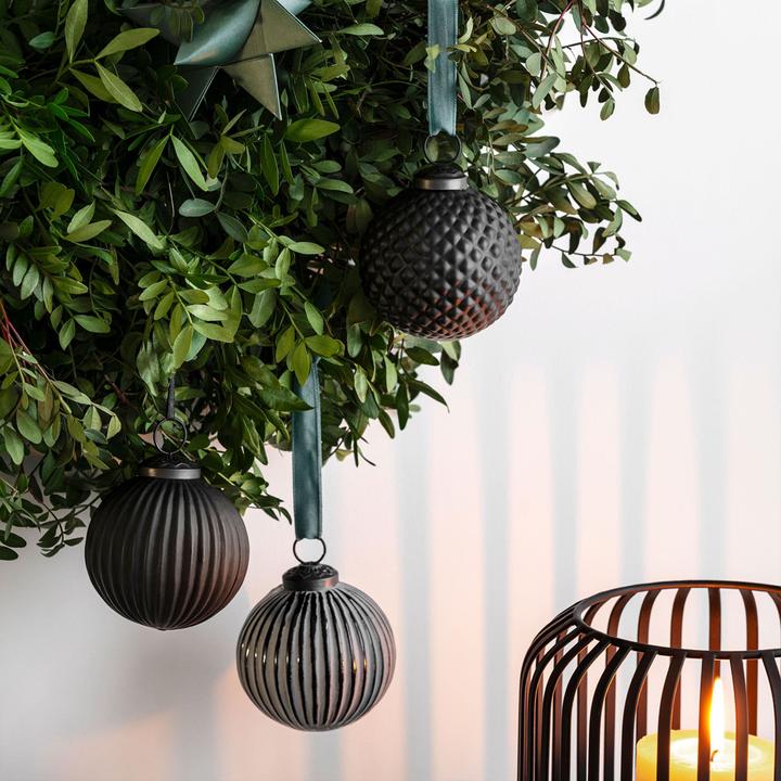 Produktbild Villeroy & Boch Glas-Weihnachtskugeln 3tlg. Black XMAS (3 -teilig)