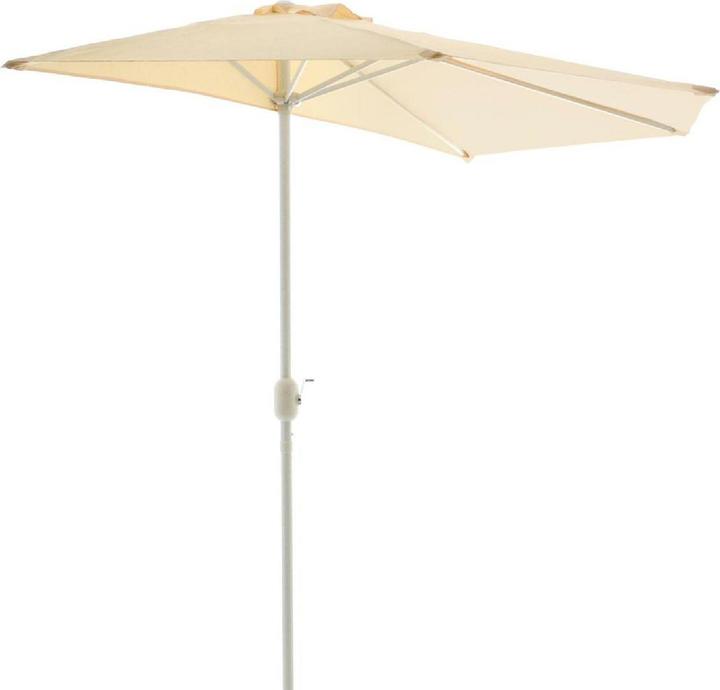 Actual product image VCM Balkon-Sonnenschirm Beige halbrund Gartenschirm Sonnenschutz 2,7m mit Kurbel (2.70 m)