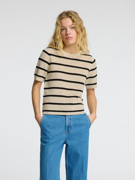 Image du produit Selected Femme Slfvinna Ss Structure Knit O-Neck Noos (L)
