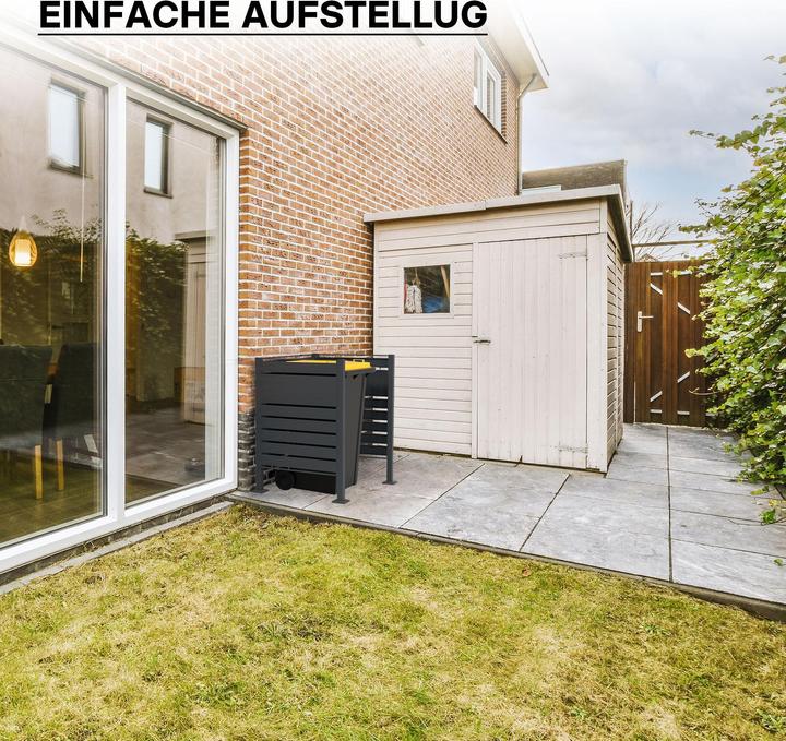 Produktbild Wiltec Mülltonnenzaun für eine Tonne Anthrazit Mülltonnenbox 60-240l Sichtschutz