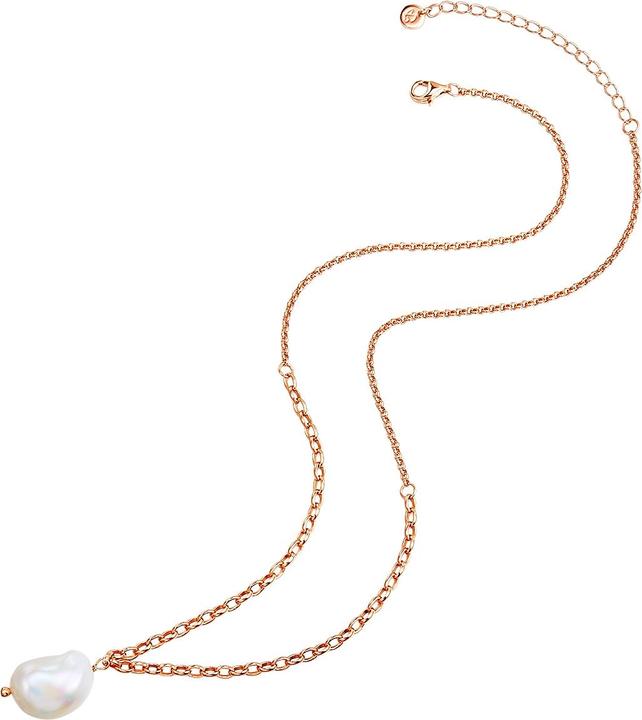 Produktbild Glanzstücke München Damen Sterling Silber Süsswasser-Zuchtperle Rose Gold 40,0 cm Grundkette + 5,0 cm Verlängerung - (Sterling Silber, 40 - 45 cm)