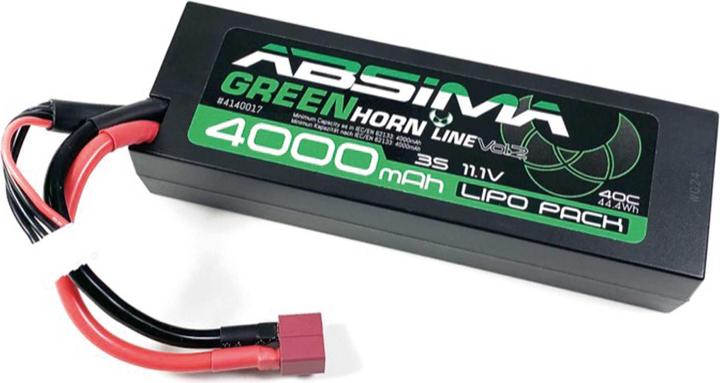 Absima Greenhorn Vol.2 LOW PROFILE LiPo 11.1V 40C 4000mah HardCase (T-Plug) (11.10 V, 4000 mAh)