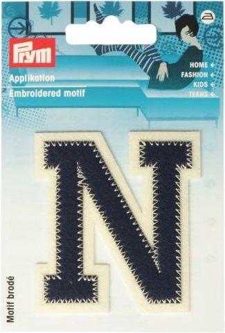 Produktbild Prym Applikation Buchstabe N, blau/ecru (1 x)