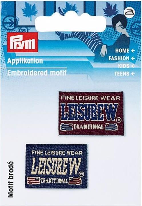 Immagine prodotto Prym Applicazione etichetta jeans, blu/rosso, Abbigliamento per il tempo libero, 2 pezzi. (2 x)