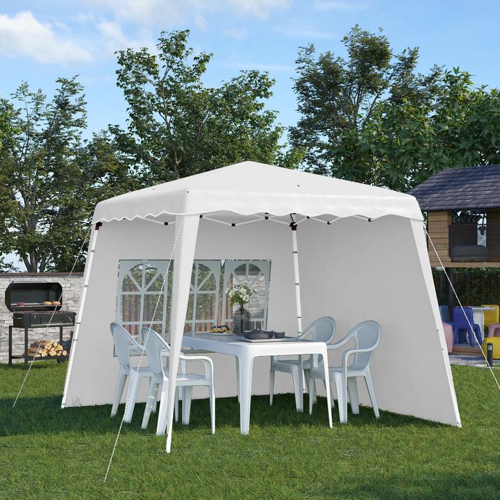 Image du produit Outsunny Pavillon avec 2 parois latérales et réglage individuel de la hauteur (240 cm, 240 cm)