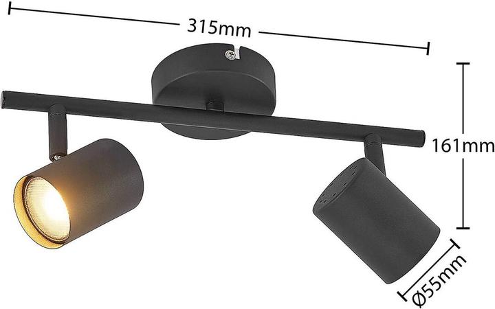 Produktbild Elc Binola LED-Strahler in Schwarz, zweiflammig (690 lm, GU10)