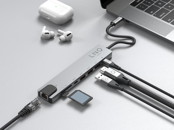 Actual product image LINQ Connects 8 in 1 Hub Pro (USB-C, 1 Ports)