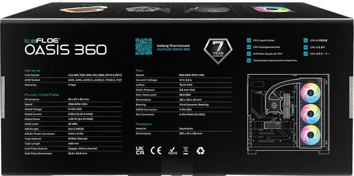 Productafbeelding Iceberg Thermal IceFLOE Oasis ARGB AIO koelsysteem