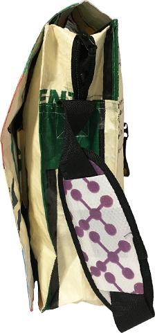 Produktbild Bekos Upcycling - Umhängetasche XL aus recycelten Säcke Patchwork Elephant