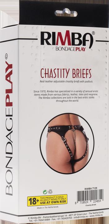 Image du produit Rimba Mode érotique ra7129 Slip de chasteté Cuir noir Ajustable