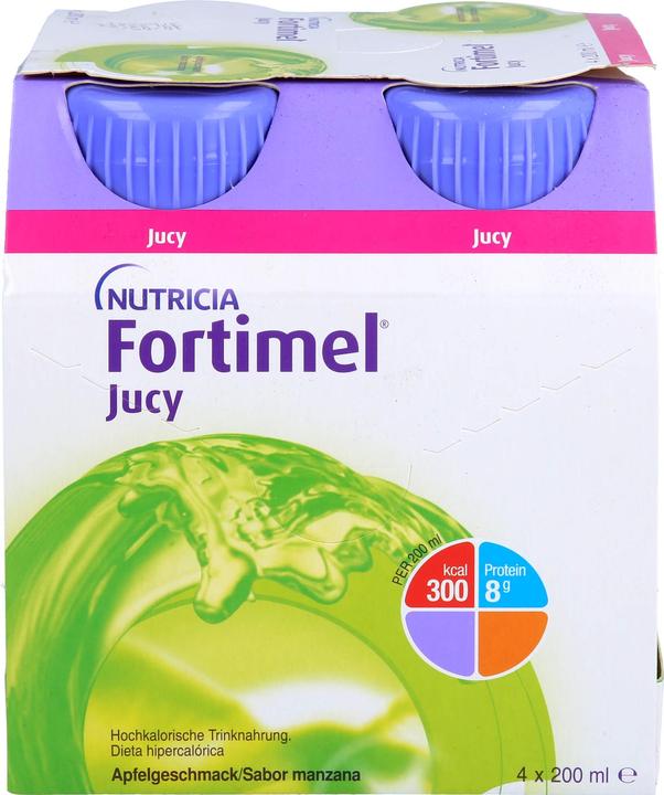 Produktbild Nutricia Fortimel Jucy Apfel, 4 x 200 ml (4 Stück, Flüssigkeit, 1004 g)