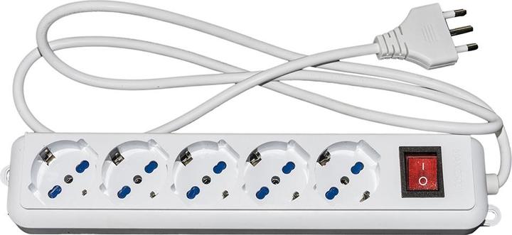 Presa Multipla 5 Schuko Con Interruttore Cavo 1,5mt Bianca (5 x, CEE 7/3, 1.50 m)