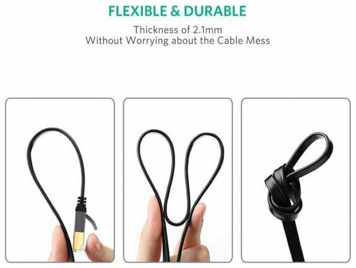 Actual product image Ugreen Cable U/FTP Flat Patch CAT7 Pure Copper 15m NW106 11266 (15 m)