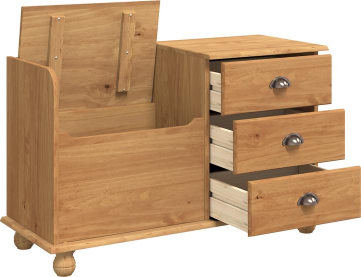 Immagine prodotto VidaXL Panca da ingresso "ASKIM" marrone miele 100x39x62 cm in legno di pino massiccio (100 cm)