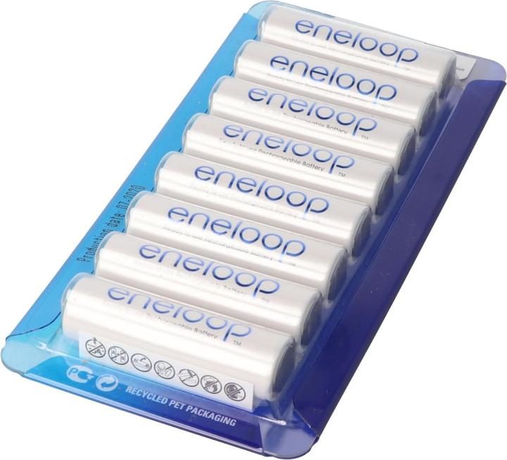 Actual product image Panasonic Rechargeable battery Mignon/AA HR-3UTGA, pack of 8 + battery box (8 pcs., AA, 1900 mAh)