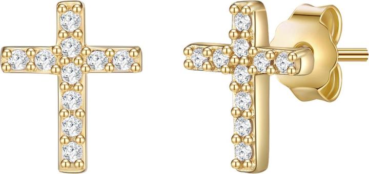 Image du produit Lulu & Jane Boucles d'oreilles femme croix laiton - 35248 (Laiton)
