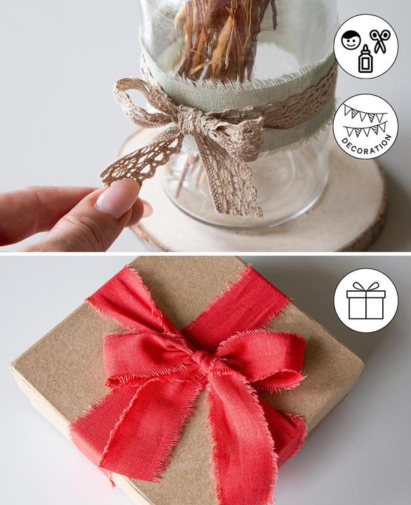 Actual product image I Am Creative Linen ribbon, versatile gift ribbon (Gift ribbon, 1 x)