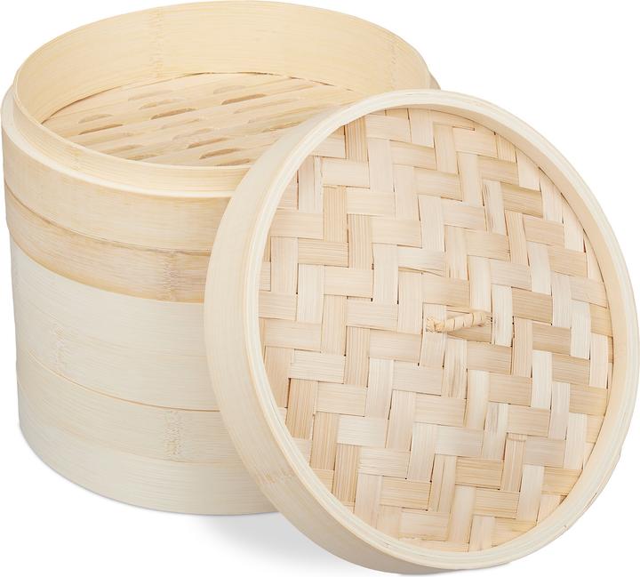 Relaxdays Dampfgarer (24 cm, Pflanzliche Werkstoffe)