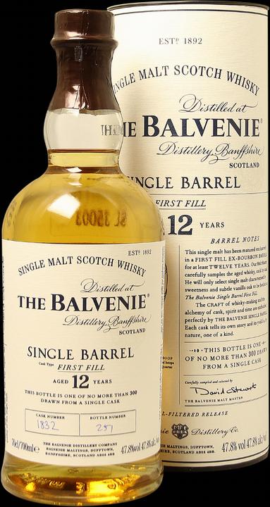 Produktbild Balvenie 12 Years Old Single Barrel First Fill Scotch Whisky mit Etui (Single Malt, Scotch Whisky, 1 x 70 cl)