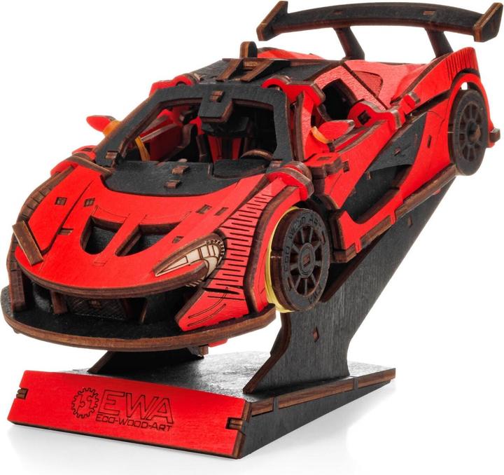 Produktbild Eco Wood Art 3D Holz Modellbausatz - Racing Car - Gelb (237 Teile)