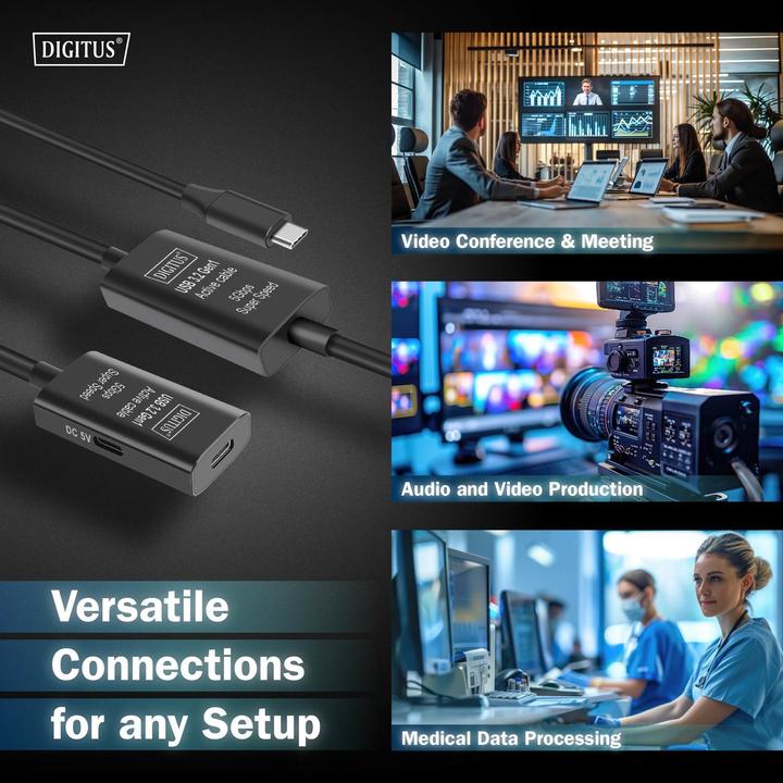 Produktbild Digitus USB C – USB C (10 m, USB 3.2 Gen 1, 5 W)
