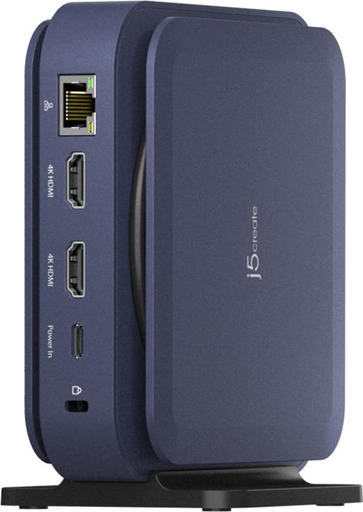Actual product image j5Create JCD3196 Type-C Dock Dual 4K HDMI™, Black, Wired, USB 3.2 Gen 2 (3.1 Gen 2) Type-C, 140 W, 1 (2 Ports)
