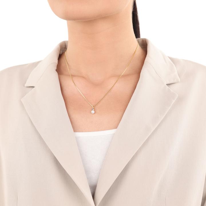 Image du produit Amor Pendentif pour femme, or 375, zirconium synth., perle de culture d'eau douce (Or 375, 9 ct)