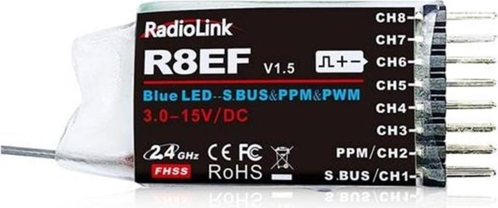 RadioLink Empfänger R8EF 8-Kanal, Einsatzbereich: Flugmodelle