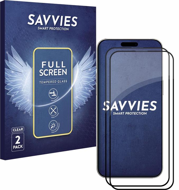 Image du produit Savvies Protection d'écran intégrale Verre de protection blindé (2 pièce(s), Apple iPhone 16 Pro Max)