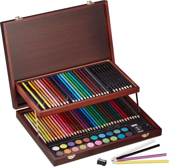 Image du produit Relaxdays Mallette coloriage (Marron, 8 x)