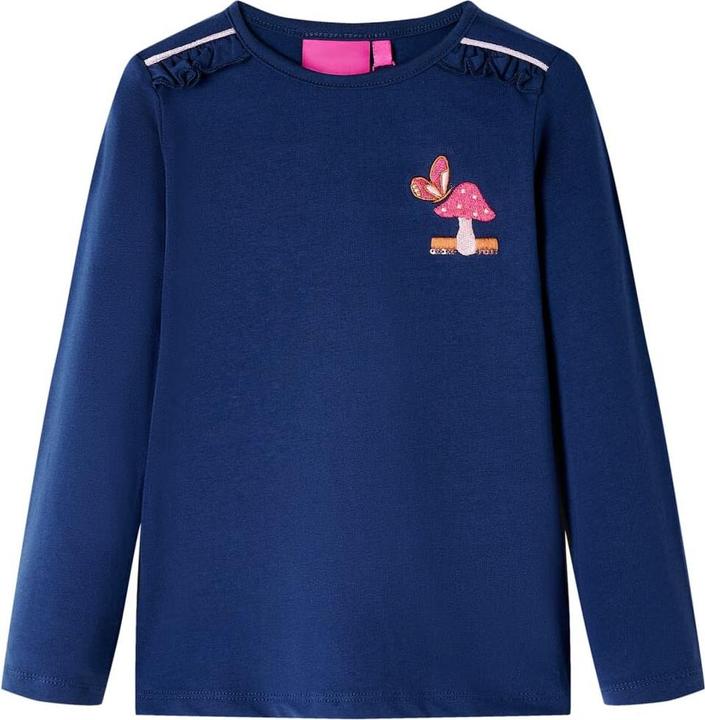 VidaXL Kinder-Langarmshirt Marineblau 92,Material: 95 % Baumwolle (92)